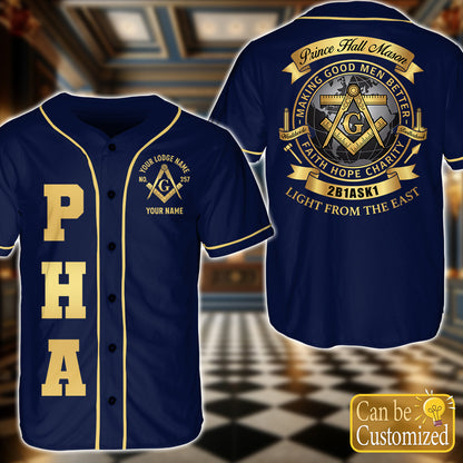 Custom Prince Hall Baseball Jersey