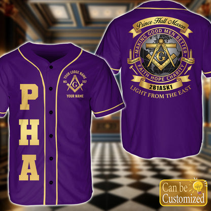 Custom Prince Hall Baseball Jersey