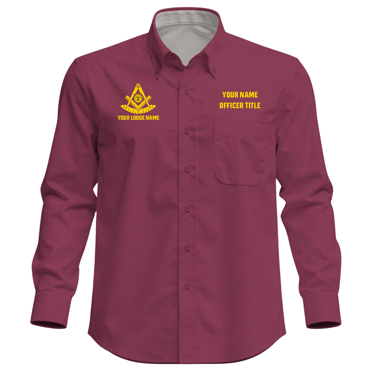 Custom Past Master Embroidered Button-Down Shirt