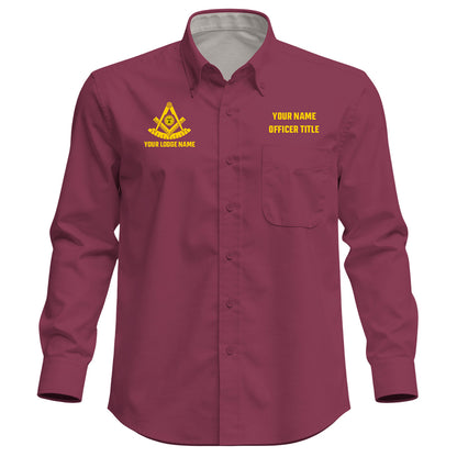 Custom Past Master Embroidered Button-Down Shirt