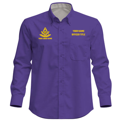 Custom Past Master Embroidered Button-Down Shirt