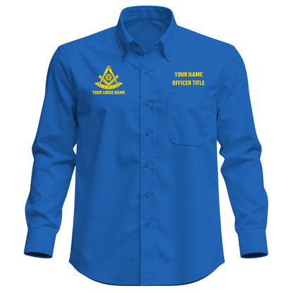 Custom Past Master Embroidered Button-Down Shirt