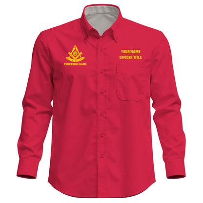 Custom Past Master Embroidered Button-Down Shirt