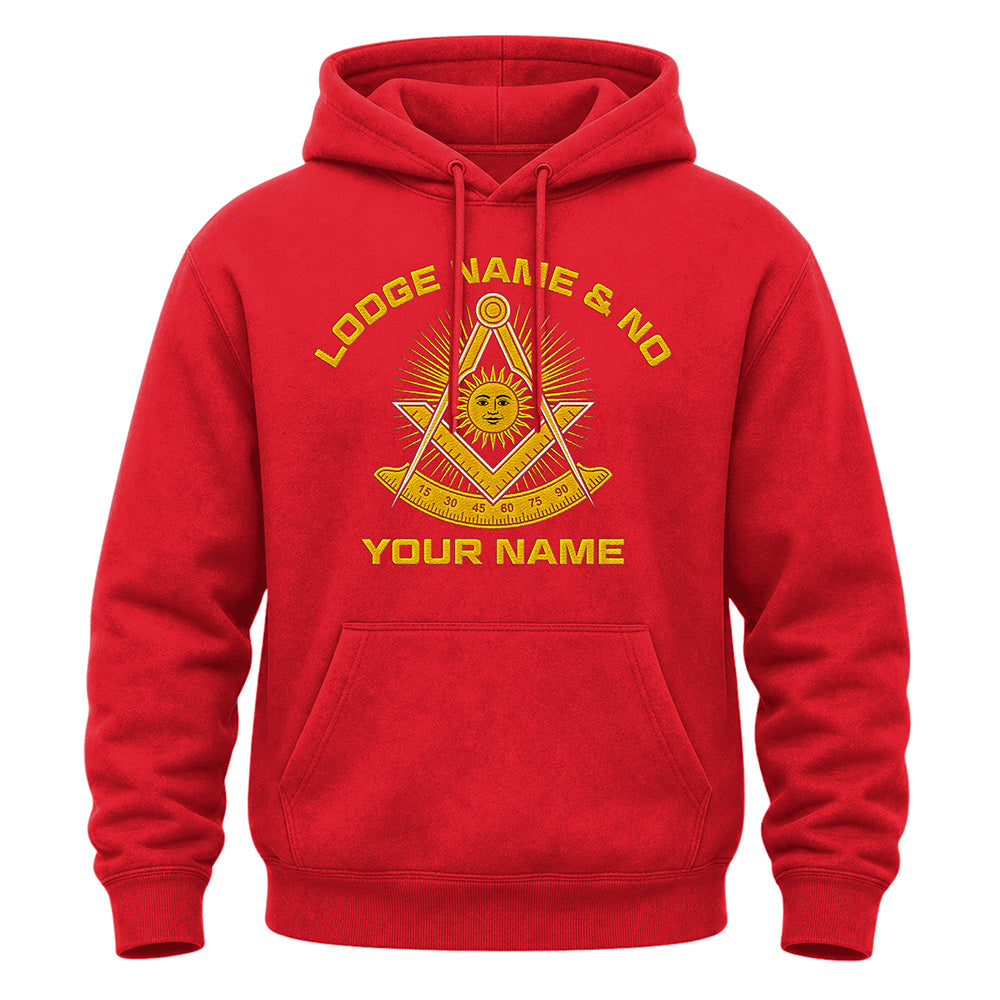 Custom Past Master Masonic Hoodie - Embroidered