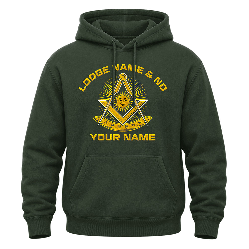 Custom Past Master Masonic Hoodie - Embroidered