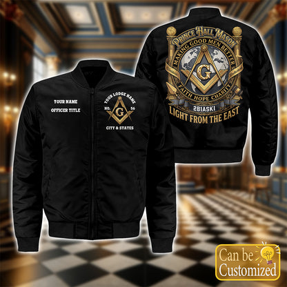 Custom Prince Hall Masonic Bomber Jacket