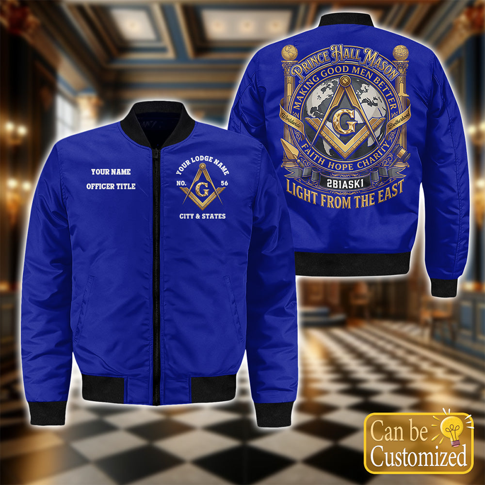 Custom Prince Hall Masonic Bomber Jacket