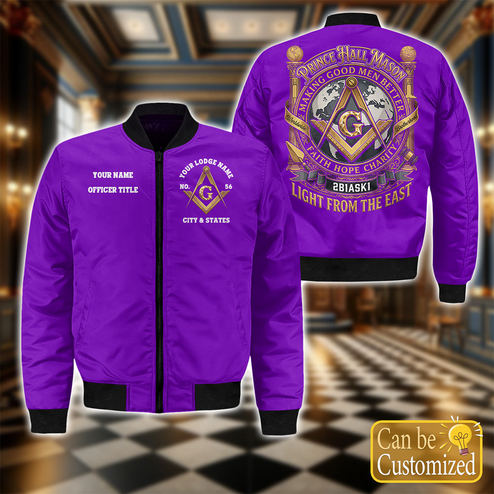 Custom Prince Hall Masonic Bomber Jacket