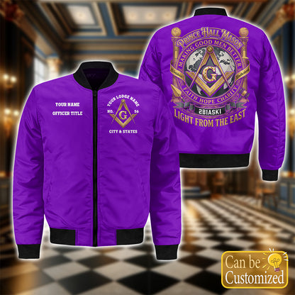 Custom Prince Hall Masonic Bomber Jacket