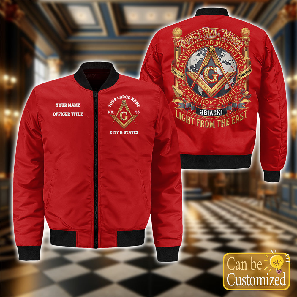 Custom Prince Hall Masonic Bomber Jacket