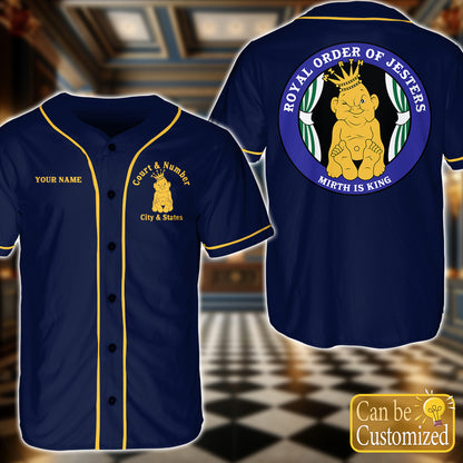 Custom Royal Order of Jesters Baseball Jersey