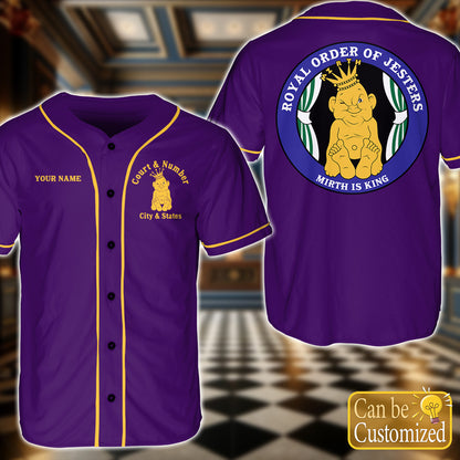 Custom Royal Order of Jesters Baseball Jersey
