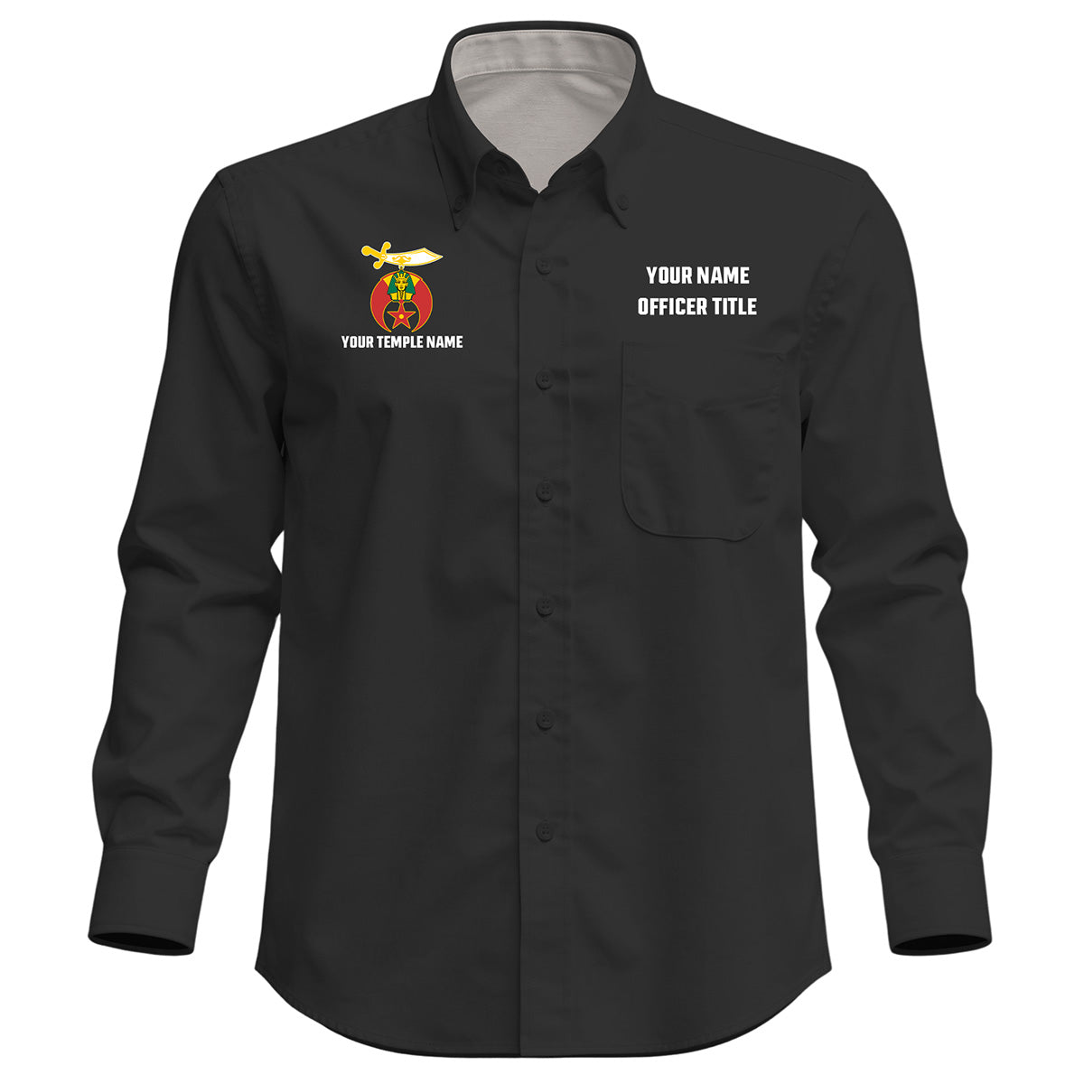 Custom Shriner Embroidered Button-Down Shirt