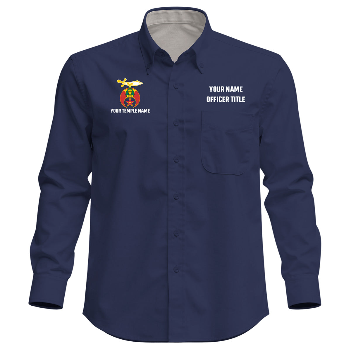 Custom Shriner Embroidered Button-Down Shirt