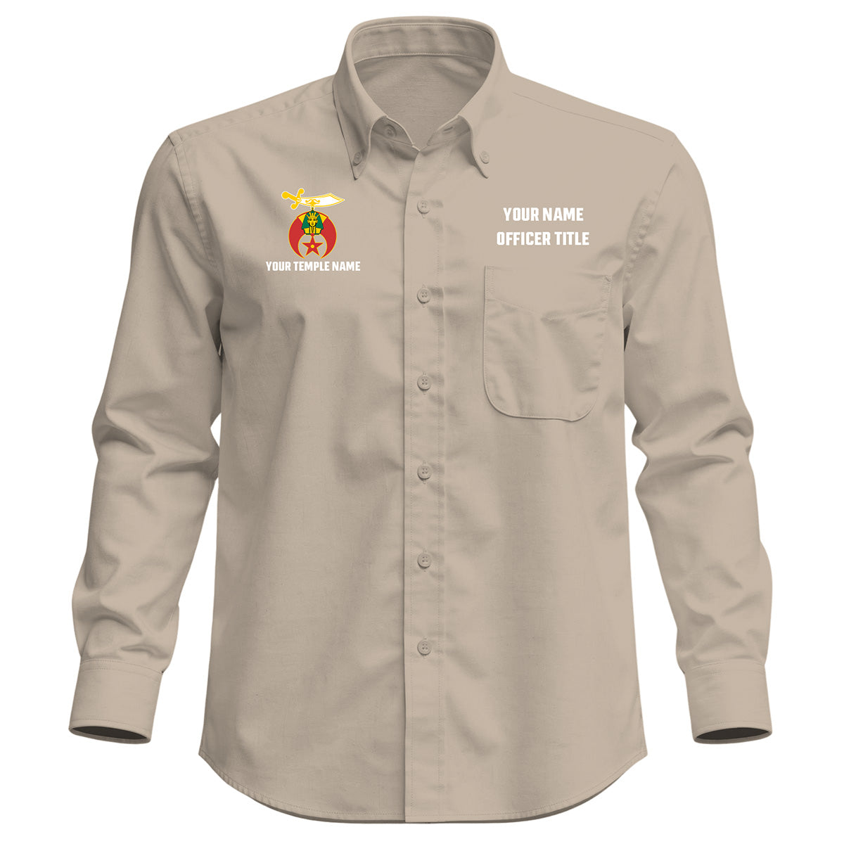 Custom Shriner Embroidered Button-Down Shirt