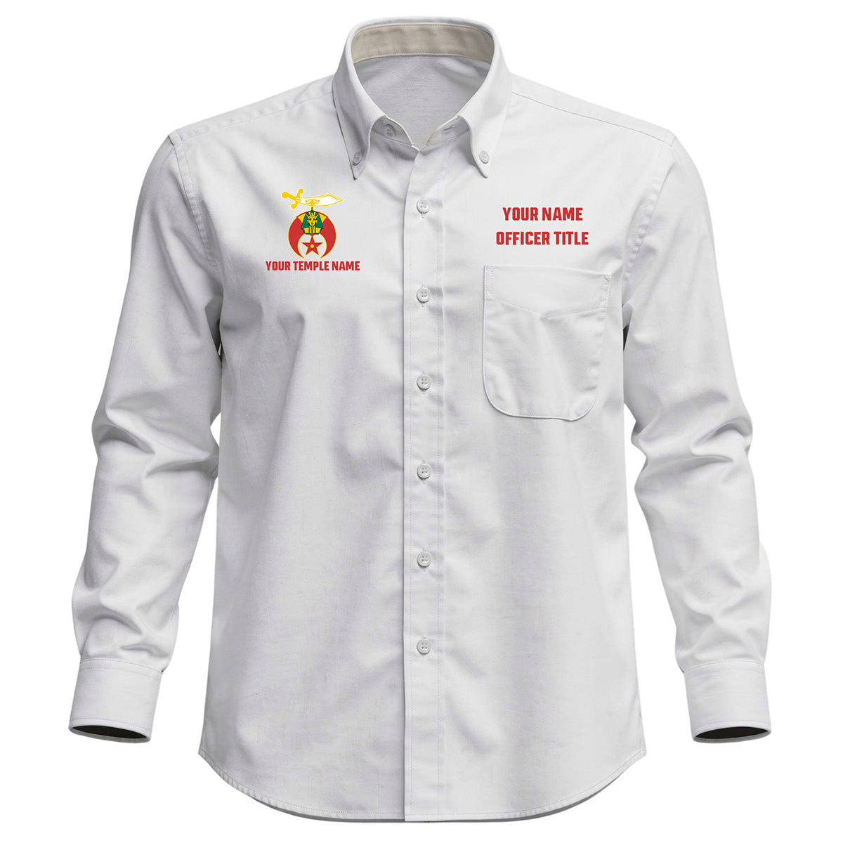 Custom Shriner Embroidered Button-Down Shirt