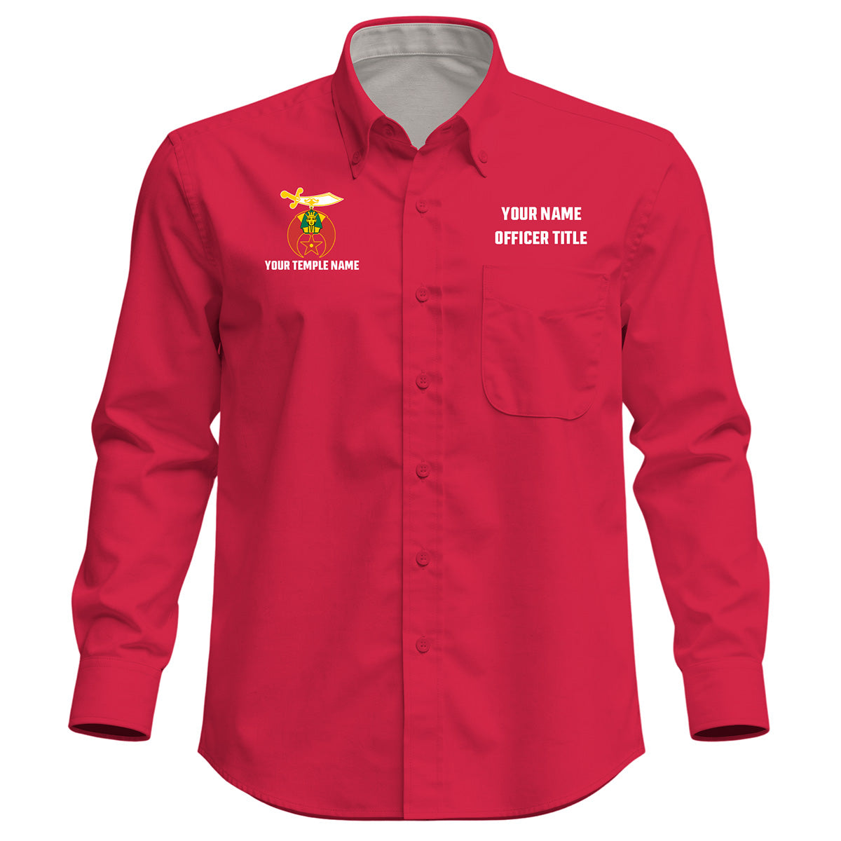 Custom Shriner Embroidered Button-Down Shirt