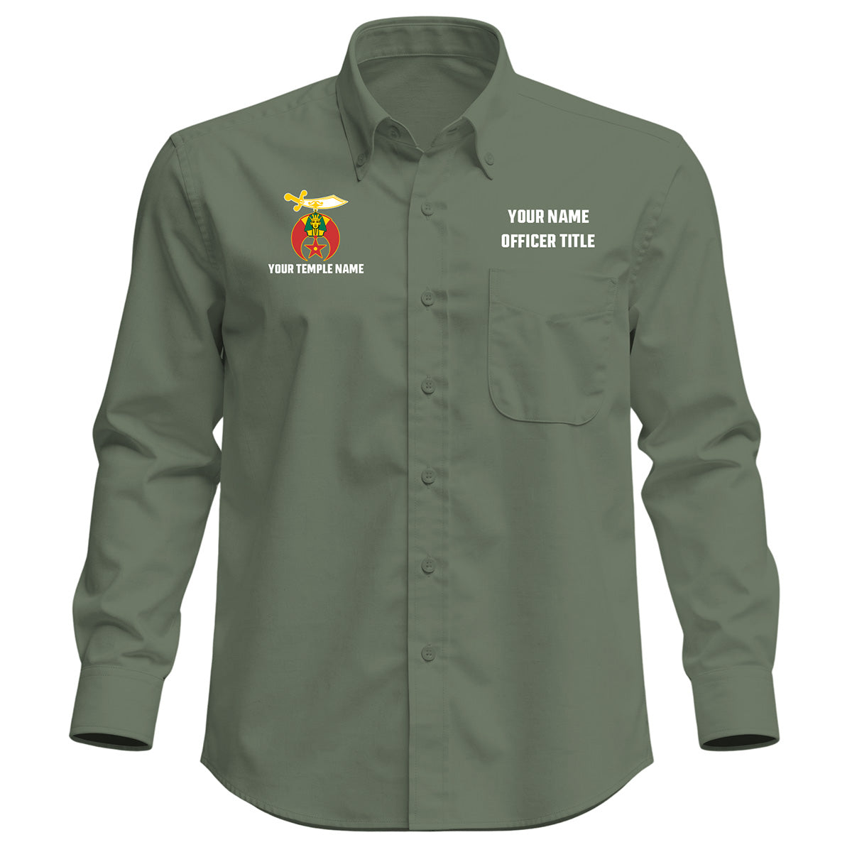 Custom Shriner Embroidered Button-Down Shirt