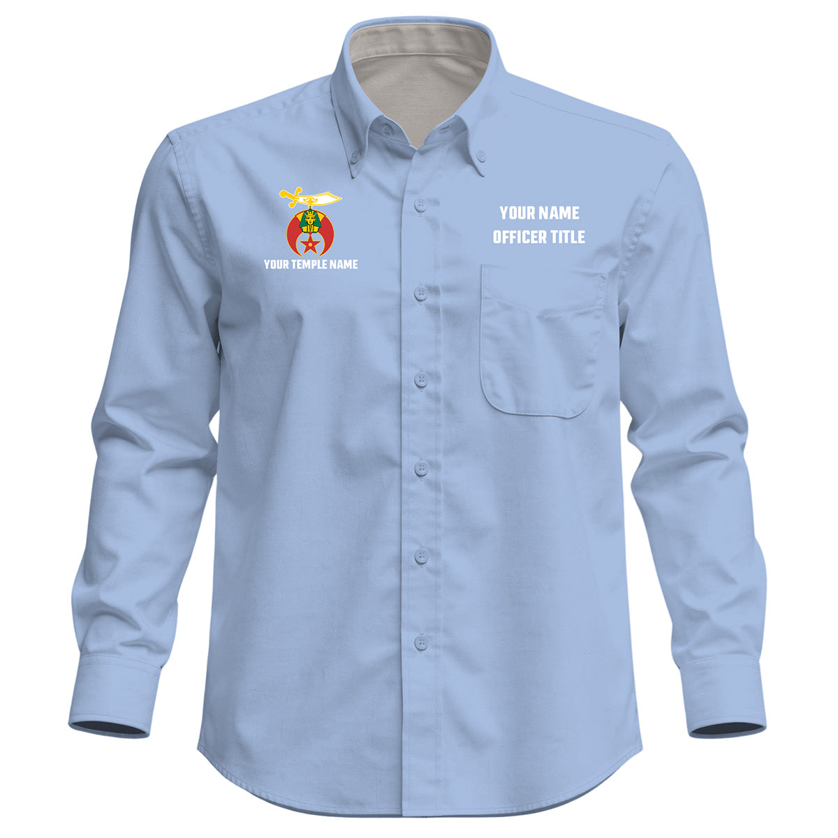 Custom Shriner Embroidered Button-Down Shirt