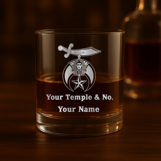 Custom Shriners Whiskey Glass