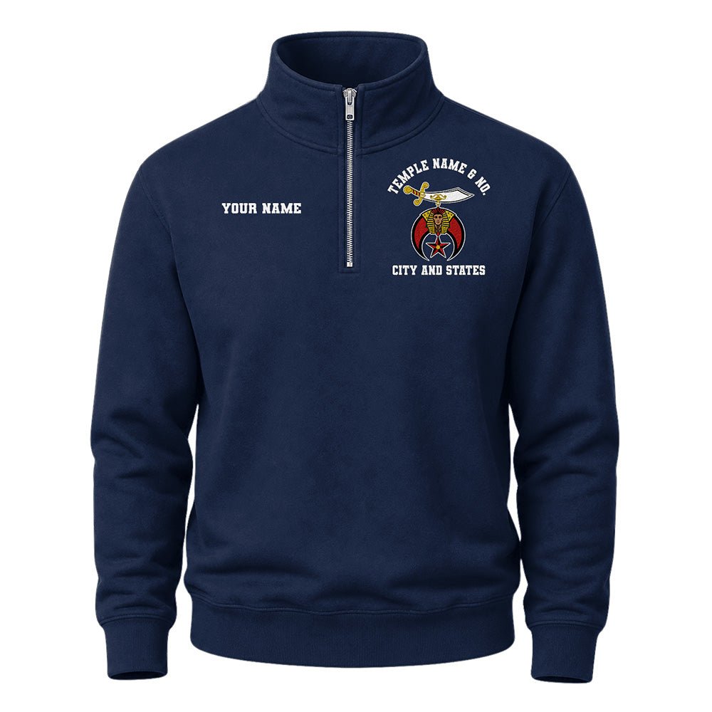 Custom Shriner Noble Embroidered Quarter-Zip Sweatshirt