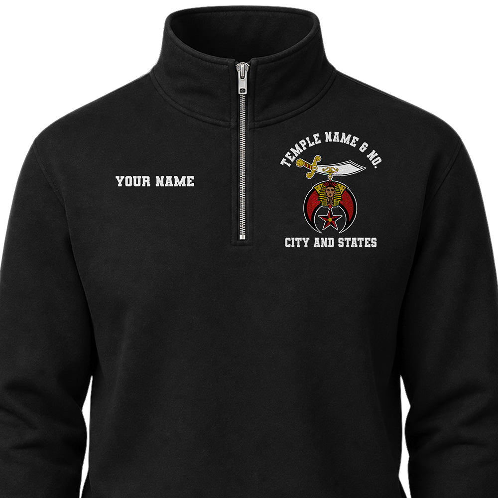 Custom Shriner Noble Embroidered Quarter-Zip Sweatshirt