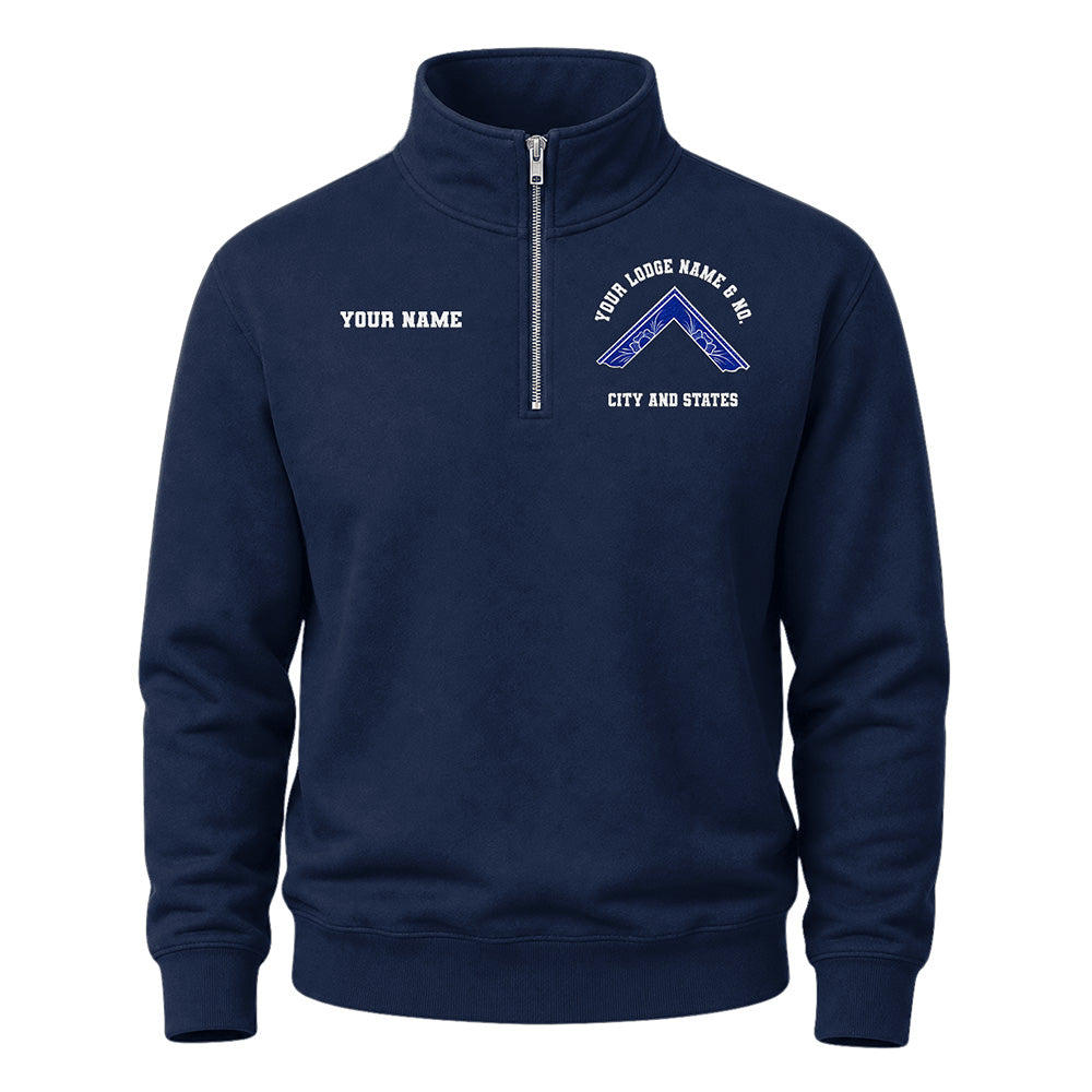 Custom Worshipful Master Embroidered Quarter-Zip Sweatshirt