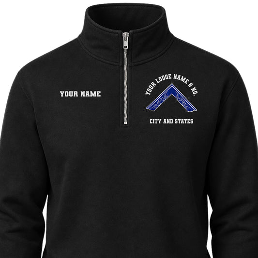 Custom Worshipful Master Embroidered Quarter-Zip Sweatshirt