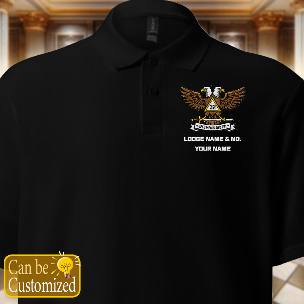 Custom 32nd Scottish Rite Embroidered Polo Shirt