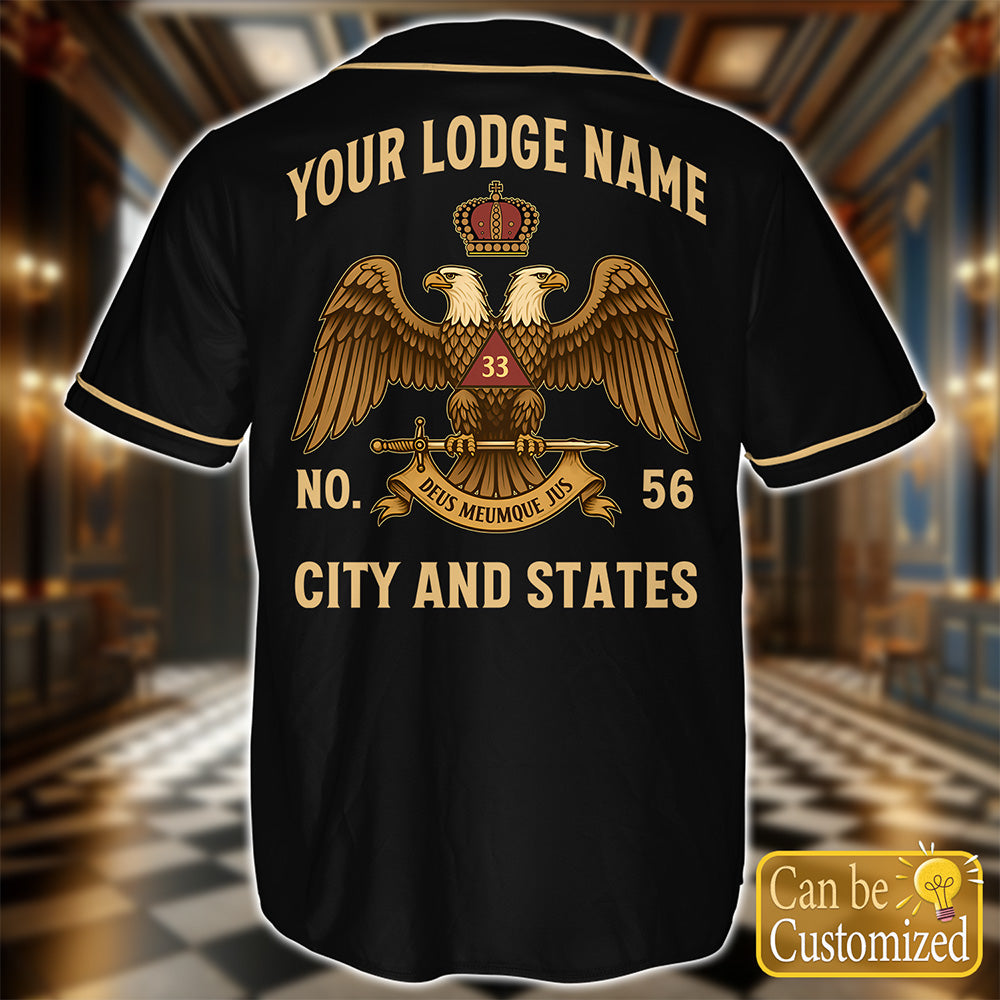 Custom 33rd Scottish Rite Baseball Jersey