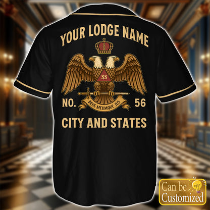 Custom 33rd Scottish Rite Baseball Jersey