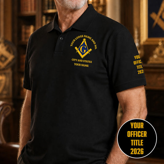 Custom Lodge Officer Embroidered Polo Shirt