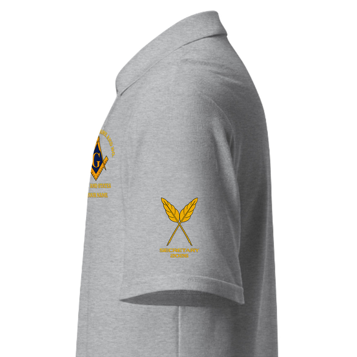 Custom Masonic Secretary Embroidered Polo Shirt