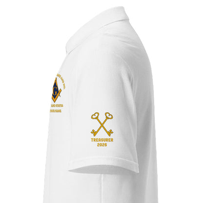 Custom Masonic Treasurer Embroidered Polo Shirt