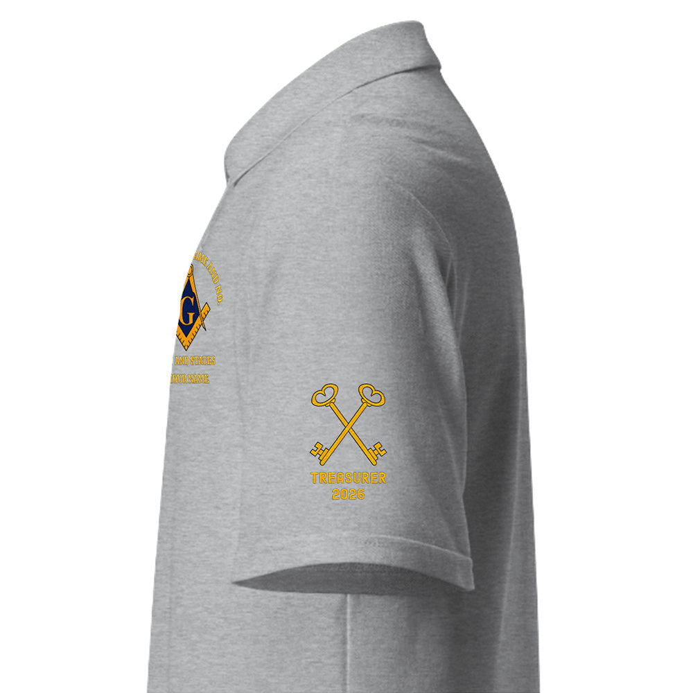 Custom Masonic Treasurer Embroidered Polo Shirt