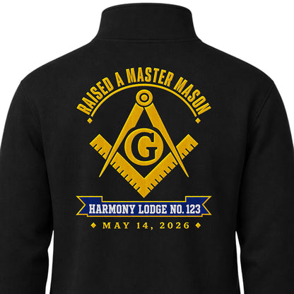 Custom Master Mason Raised Date Embroidered Quarter-Zip