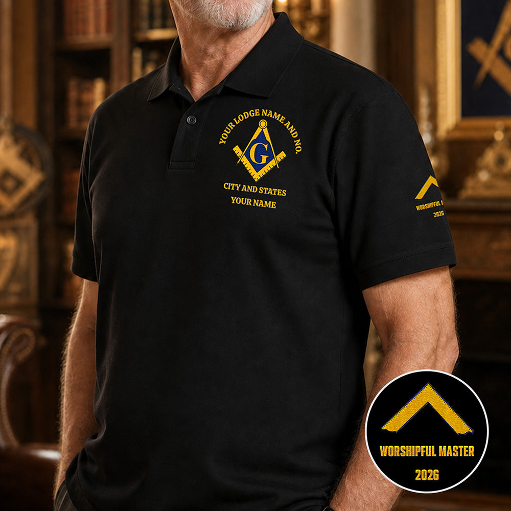 Custom Worshipful Master Embroidered Polo Shirt