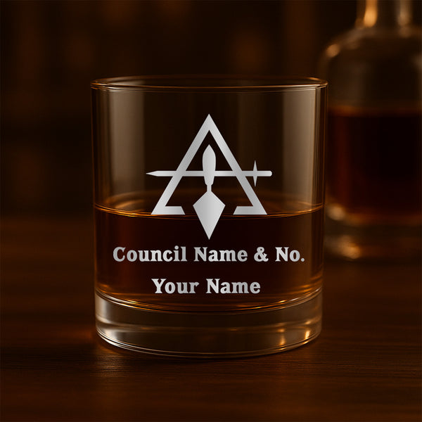 Custom Council of Cryptic Masons Whiskey Glass