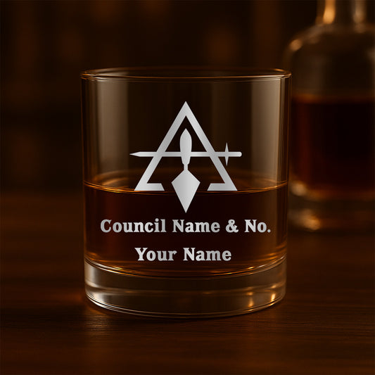Custom Council of Cryptic Masons Whiskey Glass