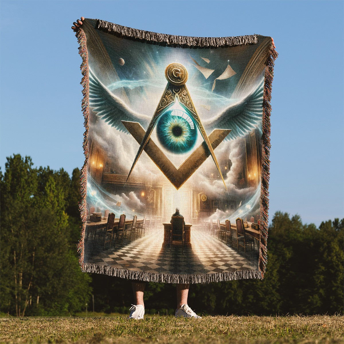 Ethereal Masonic Vision Heirloom Woven Blanket