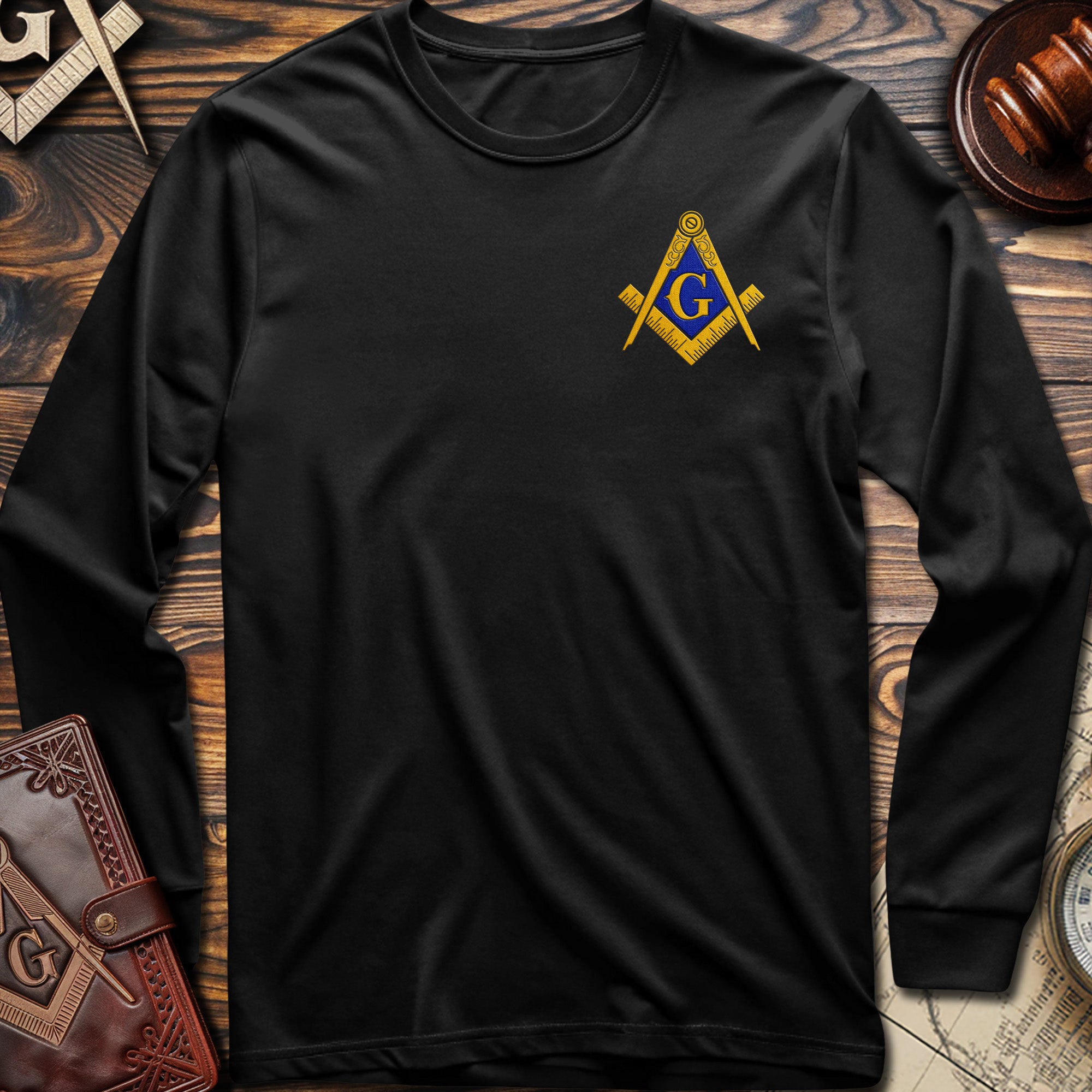 Masonic Embroidered Long Sleeve Shirt