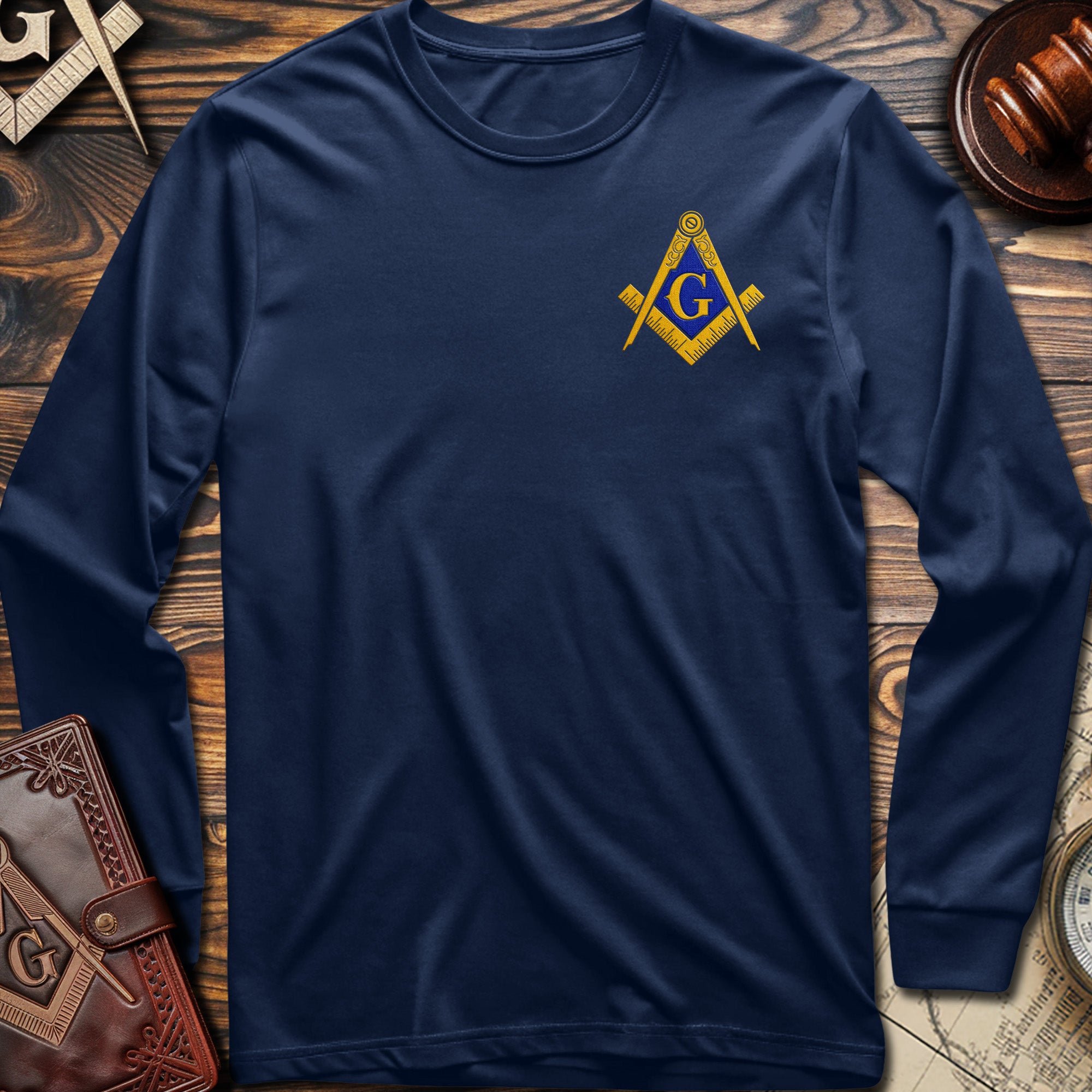 Masonic Embroidered Long Sleeve Shirt