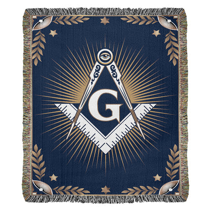 Masonic Square and Compass Heirloom Woven Blanket