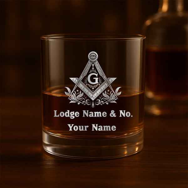 Custom Masonic Whiskey Glass