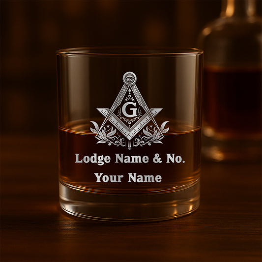 Custom Masonic Whiskey Glass
