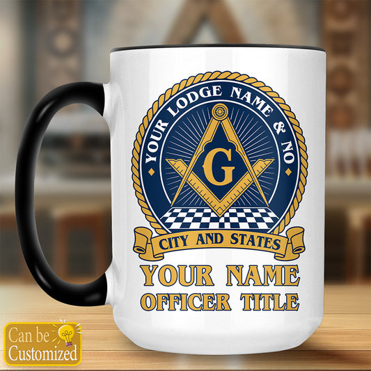 Personalized Masonic Lodge Accent Two-Tone Mug