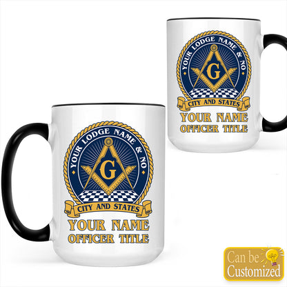 Personalized Masonic Lodge Accent Two-Tone Mug