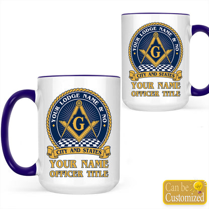 Personalized Masonic Lodge Accent Two-Tone Mug