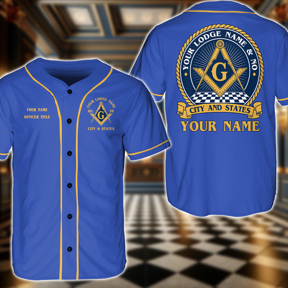 Personalized Masonic Lodge Baseball Jersey