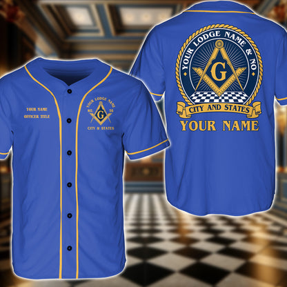 Personalized Masonic Lodge Baseball Jersey